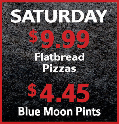 Saturday flatbread pizzas and blue moon pints at CK's Tavern and Grill.